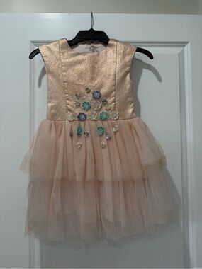 Halabaloo shimmery blush pink tulle floral dress